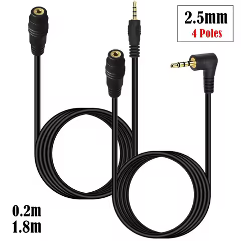 DC2.5mm Gold-plated 4-pole Male-to-female Cable Audio Extension Cable Mobile Phone Adapter Cable DC2