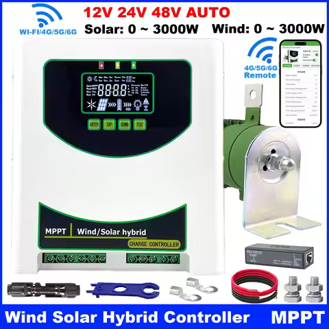 MARS WIFI Upgrade 2KW 3000W 4000W 5000W 6000W Hybrid Wind Solar Charge Controller MPPT Wind Generato