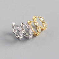 Y H E 0 2 4 Korean Style S Sterling Silver I N Horse Eye Diamond Earrings Jewelry