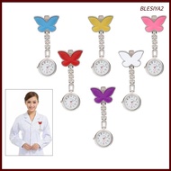 [Blesiya2] Fashion Battery Nurse Fob Watch Flower Face Shape Clip Fob Pocket Watch