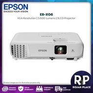 Epson EB-X06 XGA 3LCD Projector 3600 Ansi Lumen 1024 x 768 HD Resolution 12000 Hours Lamp HDMI USB