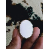 Yemeni abyadh agate ring, genuine natural Yemeni abyadh agate ring