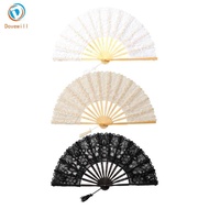 [Jzvphq] Chinese Folding Fan Decorative Chinese Handheld Fan Lace Hand Fan Dancing Fan