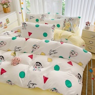 Dansunreve 3/4ชิ้น ชุดผ้าปู ผ้าปูที่นอน ผ้าปูเตียง 6ฟุต 5ฟุต KT Crayon Shin-chan คิตตี้ น่ารัก การ์ต