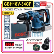 BOSCH GBH18V-34CF / GBH18V34CF CORDLESS ROTARY HAMMER BITURBO 18V ** SOLO WITHOUT BATTERY AND CHARGE