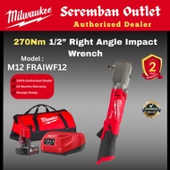 Milwaukee M12 Right Angle Impact Wrench 1/2" 270Nm / FRAIWF12 / Impact Wrench / Right Angle Impact W