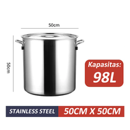 Royalstar Panci Dandang Bubur Bakso Stainless Steel Panci Masak Kuah Sop Stockpot Panci Kukus 25cm -