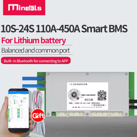10S-24S ANT BMS 16S 20S Support Software APP Bluetooth 500A 450A 300A 275A 200A 125A LiFePo4 Li-ion 