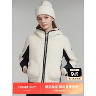 【暖感搖粒絨】Hazzys哈吉斯冬季仿羊羔絨連帽外套保暖夾克女