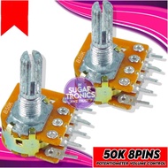 8 Pins 20K/50K Potentiometer Volume Control Stereo 41 Clicks with Stopper (taiwan quality)