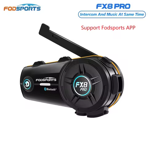 Fodsports FX8 pro Motorcycle Intercom Bluetooth Helmet Headset 8 Rider 2000M Interphone,FM radio