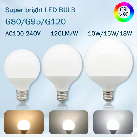1-6PCS LED Bulb E27 10W 15W 18W AC 220V 127V G80 G95 G120 Energy Saving Global Light Lampada Ampoule