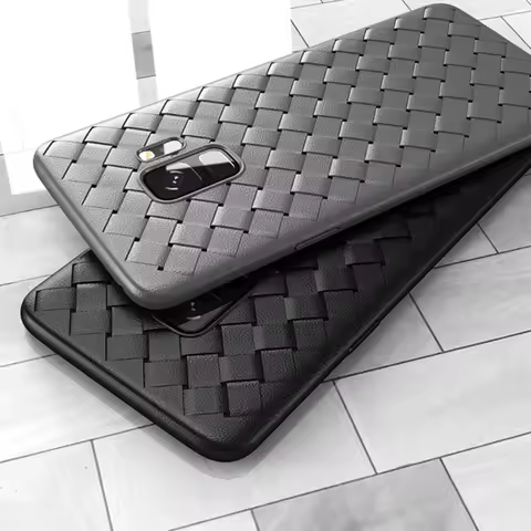 For Samsung Galaxy S8 S9 S10 S10e Note 8 9 J4 J6 A6 A8 Plus J8 M10 M20 A30 A50 Weave Woven Grid Soft
