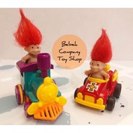 稀有 美國 1980s troll trolls 火車 消防車 迴力車 醜娃 巨魔娃娃 幸運小子 玩偶 絕版 古董玩具