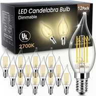 TJOY LED Candelabra Bulb Dimmable, 60W Equivalent LED Chandelier Light Bulbs, 5.5W 2700K Warm White 