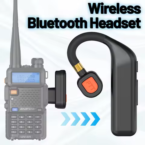 ABBREE Walkie Talkie Wireless Bluetooth Headphone Handsfree Earpiece Replacement for Baofeng UV-5RH 