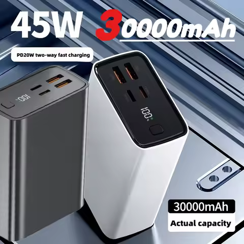 45W Power Bank 30000mAh Large Capacity Powerbank Fast Charging Portable Charger External Battery for