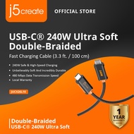 J5CREATE JUCX26L10 USB-C 240W Soft Double-Braided Fast Charging Cable (1.0M)