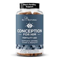 Eu Natural Conception for Him – Male Fertility Supplement with Ashwagandha, Folate & Zinc, 60 Vegeta