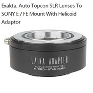 LAINA Exakta, Auto Topcon SLR Lenses To SONY E / FE Mount With Helicoid Adaptor (微距接環，神力環)