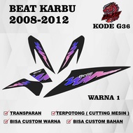 Sticker Striping Beat carburetor graphic g36 - Sticker Decal transparent uv Beat carburetor 2008-201