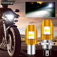 FOREVERGO Motorcycle H6 BA20D H4 LED Headlight Bulb Double Colours White and Yellow LED 12V B6M7