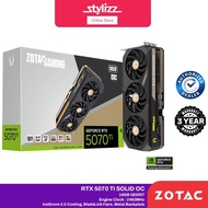 ZOTAC GAMING GEFORCE NVIDIA RTX5070 TI | RTX 5070 SOLID OC EDITION - UP TO 16GB GDDR7 GRAPHIC CARD
