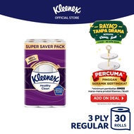 ✮Kleenex Ultra Soft Toilet Tissue 3 ply (30 Rolls) Healthy Clean - Strong  Absorbent Bath Tissue Pap