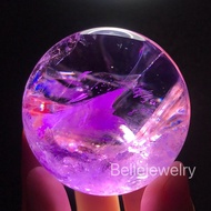 天然紫水晶球4.9cm 濃紫冰透景觀原石擺件 旺腦開智風水水晶