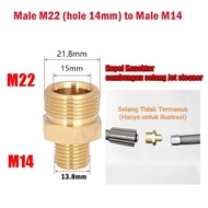 NEPEL M22 x M14 / M22 x M22 Connector adapter converter hose jet cleaner Male to Male M22 x M14