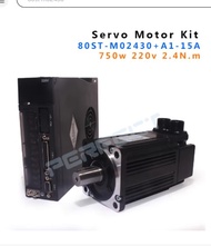80st-m02430 2.39nm 0.75kw 80mm flange servo motor da c.a. + jogo do motorista 220v 750w 3000r/min mo