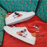 Disney x Gucci-inspired White Leather Flats - Trendy Women’s Shoes 2024