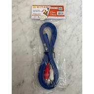 Jack RCA 2-1 MS biru 1.8m Kitani Audio Video Cable