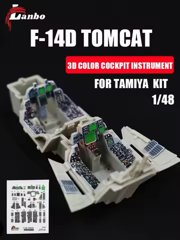 Lanbo Model Accessories 3D Color Cockpit Instrument 48105 F-14D Fighter （for Tamiya kit ） 1/48
