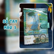 Sổ tay ghi chép - sổ nhật kí bìa cứng ánh kim phong cách hội họa van gough - claude monet