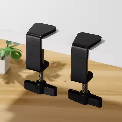 2Pcs High Strength Table Mount C-Clamp Desktop Adjustable C-Shape Clamp with Non- Silicone for Studi