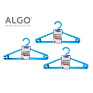 Algo Anti-slip Clothes Hanger 10P Set 3 Bundles Blue Cloth Coat Hangers Pants Laundry Organiser (30pcs in total)