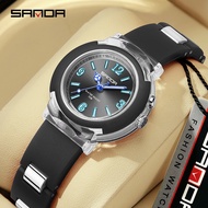Sanda นาฬิกาข้อมือควอตซ์แฟชั่น มีไฟ LED อเนกประสงค์ สําหรับเด็กผู้หญิง Sanda 6104