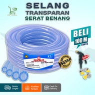 PROMO SELANG AIR 100 METER 1 ROL / SELANG 1/2 5/8 3/4 1 INCH / SELANG AIR SERAT BENANG TRANSPARANT C