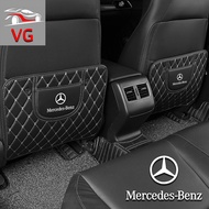 พรมกันรอยเท้าหนังสำหรับเด็กรถสำหรับ Mercedes-Benz CLS CLA GL R SLK AMG ABC S Class ผ้าคลุมปกป้องหลังที่นั่งกันน้ำ W210W176W203W204W220