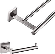 24 Inch Double Towel Bars Bathroom Towel Rails Toilet Paper Holder Roll Paper Holder Brushed Nickel 