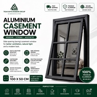 Aluminium Casement Window 100x50cm (3.28x1.64ft) | Tingkap Casement Aluminium 1 Panel | Swing Window