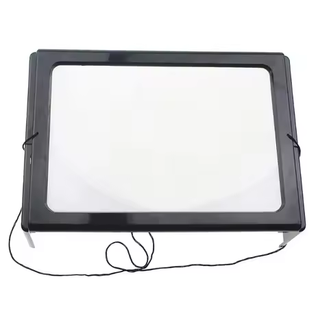 Giant Ultra-thin Lens Read Magnifier Large Hands Free Desktop Magnifying Glass With LED Light Knitti