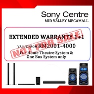 SONY EXTENDED WARRANTY FOR HOME THEATRE & ONE BOX SYSTEM(RM2001-RM4000)