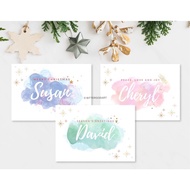 Custom Personalise Bespoke Pastel Merry Christmas | Xmas | X'mas | Season's Greetings | Gift Card