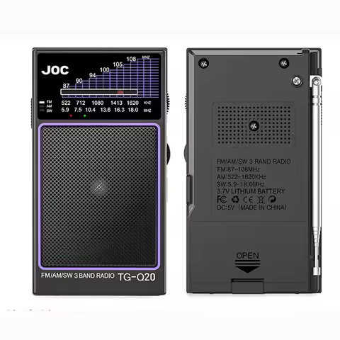 Portable Pocket Radio FM AM SW with Rechargeable Batteries Shortwave 3-Band Mini FM Receiver Radio S