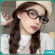 CVMAX Oval Frame Glasses, Retro Fashion Cat Eye Glasses,  Outdoor Narrow Spectacles Y2K Anti-Blue Li