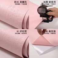 Light Pink Wallpaper Self-Adhesive Wallpaper Girl Bedroom College Student Waterproof Desktop Wardrob