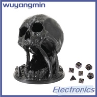 wuyangmin 3D Skull Dice Tower Skeleton Figurines Sculpture Decorative Ornament Creative Storage Tray