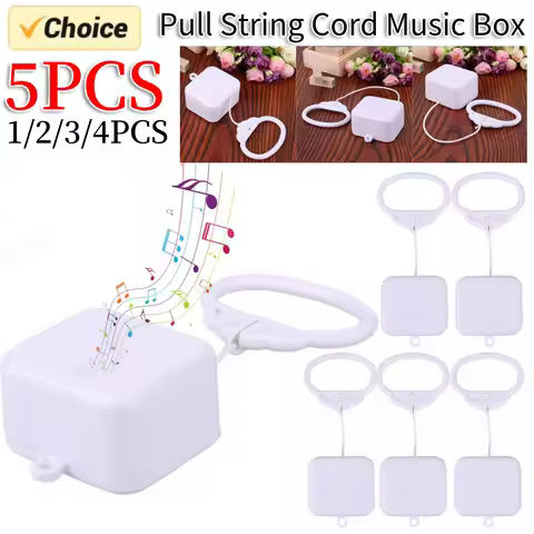 1-5Pcs Pull String Cord Music Box Waterproof Pull String Music Box with Classic Lullaby Melody Wind 